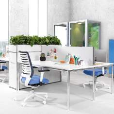 Schreibtisch weiß Tischtrennwand Akustik Teamarbeitsplatz Büro Schreibtische | Büromöbel, Bosse, S-Desk Bench