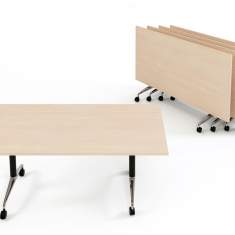 Klapptisch Büro Klapptische Holz Konferenztisch mit Rollen orangebox obvio