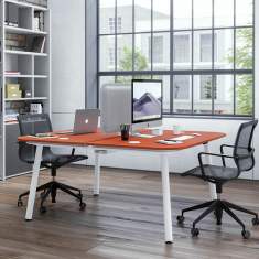Team-Tisch orange Team-Tische Büro Bürotisch REISS Trailo® R