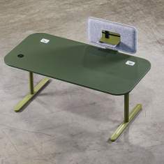 elektrisch höhenverstellbarer Schreibtisch Büro Schreibtische grün Bürotisch REISS Trailo® T
abgerundete Tischplatte