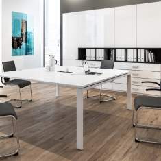 Konferenztisch Designer Konferenztische Büro Besprechungstisch weiss Assmann Büromöbel, Solos Schreibtischsystem