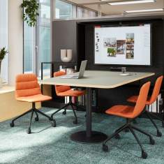 Modulare Büromöbelsysteme Konferenztisch mit Bildschirm Büromöbel Steelcase Flex Active Frames