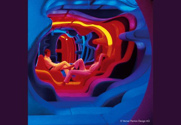 Abb.: Verner Panton, »Fantasy Landscape«, Ansicht aus der Ausstellung »Visiona 2«, Internationale Möbelmesse Köln, 1970