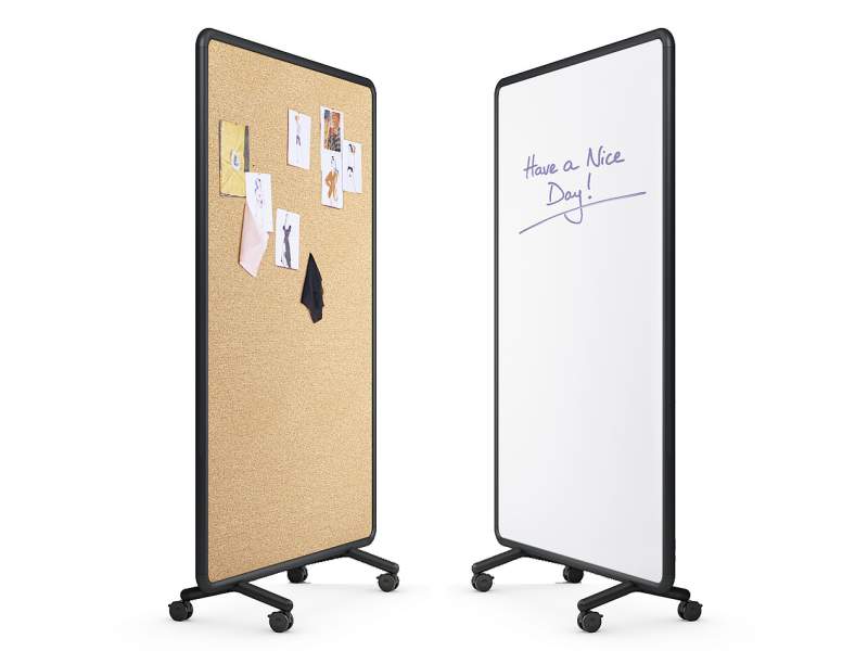 Whiteboard fahrbar Korktafel mit Rollen Sedus se:lab pin & write