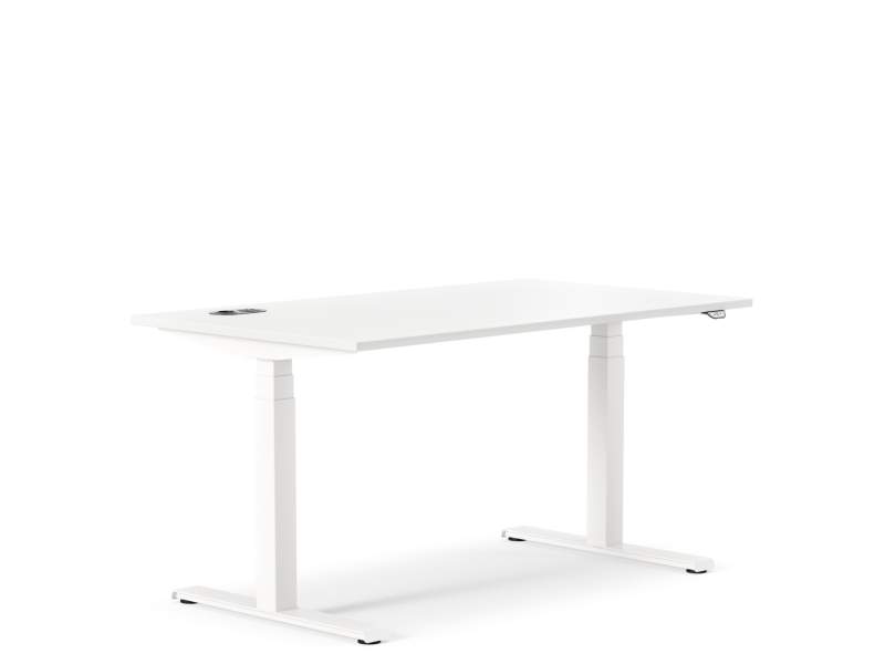 Schreibtisch höhenverstellbar, Arbeitstisch Büro, Schreibtisch weiss Design Bürotisch, Kinnarps, Serie[p]