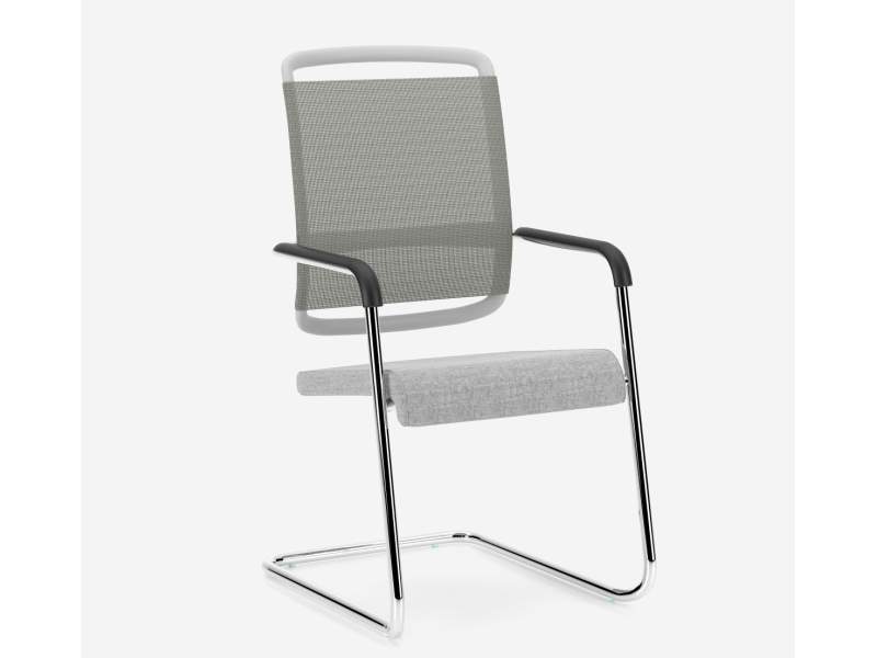 Besucherstuhl grau Freischwinger Konferenzstuhl Büro Konferenzstühle Nowy Styl xenium frame Mesh