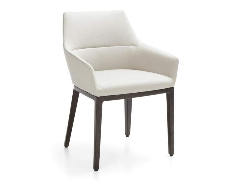 Stuhl weiss Besucherstuhl Lounge Sessel Holzfüsse Loungesessel profim, Chic
