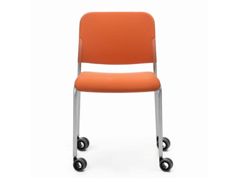 Besucherstühle auf Rollen Konferenzstühle orange Cafeteria Stühle profim, Zoo Besucherstuhl