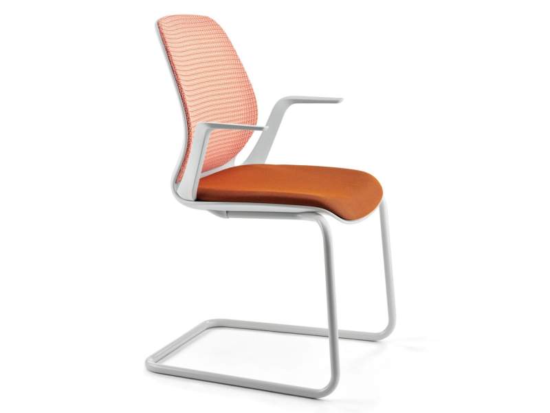 Besucherstühle orange Konferenzstuhl Büro Konferenzstühle Sedus se:kit Freischwinger