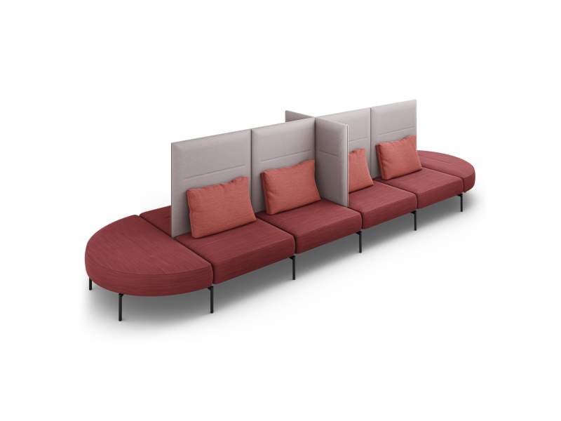 Sitzinsel mit Trennwand Lounge oval
