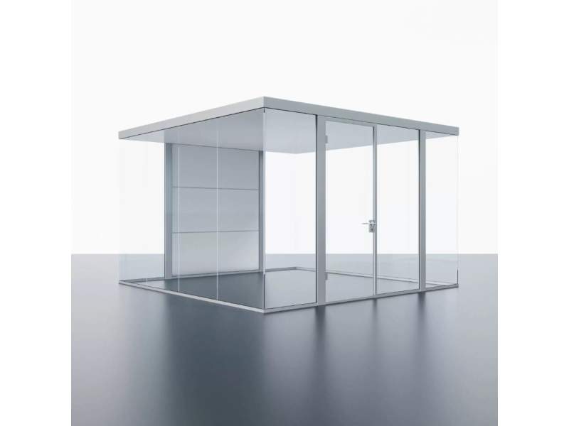 Raum-in-Raum abgeschirmte Raumelemente Glas PAN+ARMBRUSTER PANcube Glass