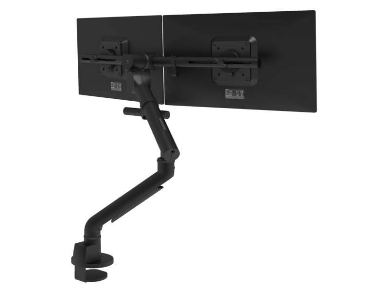 Monitorärme schwarz Monitorhalterung doppelt Tischklemme, Kabellochbefestigung, Monitor-Befestigung Dataflex Viewgo pro Monitorarm - Schreibtisch 643