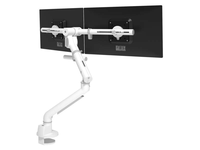 Monitorärme weiss Monitorhalterung doppelt Tischklemme, Kabellochbefestigung, Monitor-Befestigung Dataflex Viewgo pro Monitorarm - Schreibtisch 640