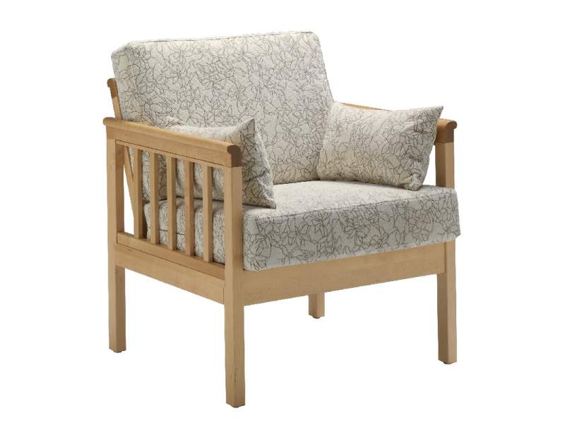 Loungesessel Holz Sessel Lounge grau NC Nordic Care Rib