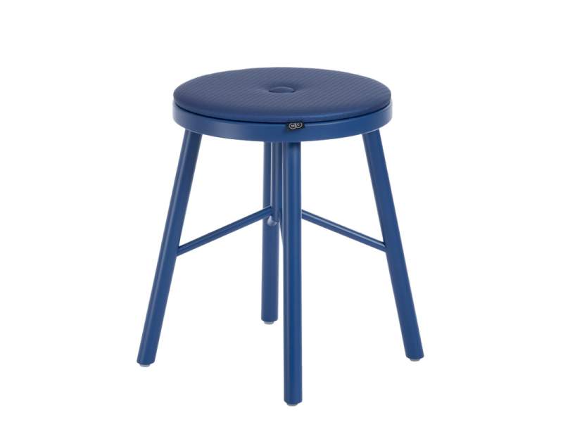 Polsterhocker blau Hocker Holz NC Nordic Care Sputnik