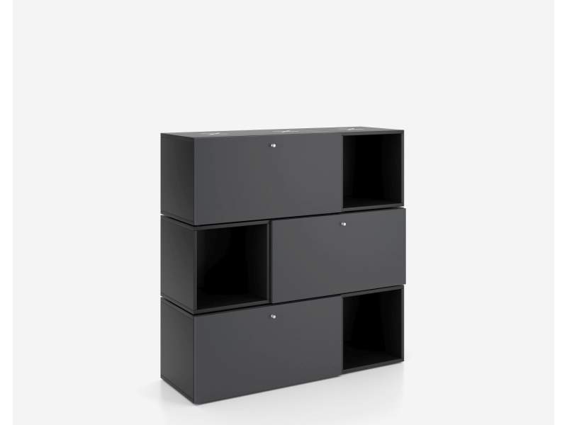 Modulare Büromöbelsysteme Regale Büro Stauraummöbel schwarz Nowy Styl Oxo Schränke & Sideboards
