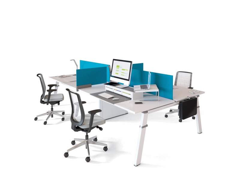 Doppel-Schreibtisch modern| Büro Schreibtische Holz Steelcase, Fusion Bench