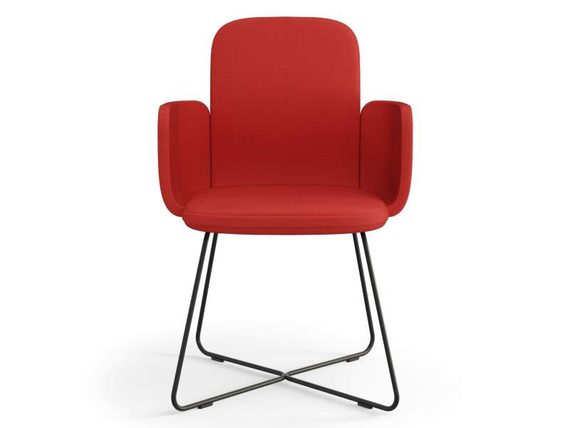 Besucherstuhl rot Sessel Lounge Besucherstühle Kuffengestell Viasit Lirix
