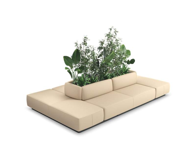 Pflanzelement Lounge Insel Sofa beige se:living Plant Bench