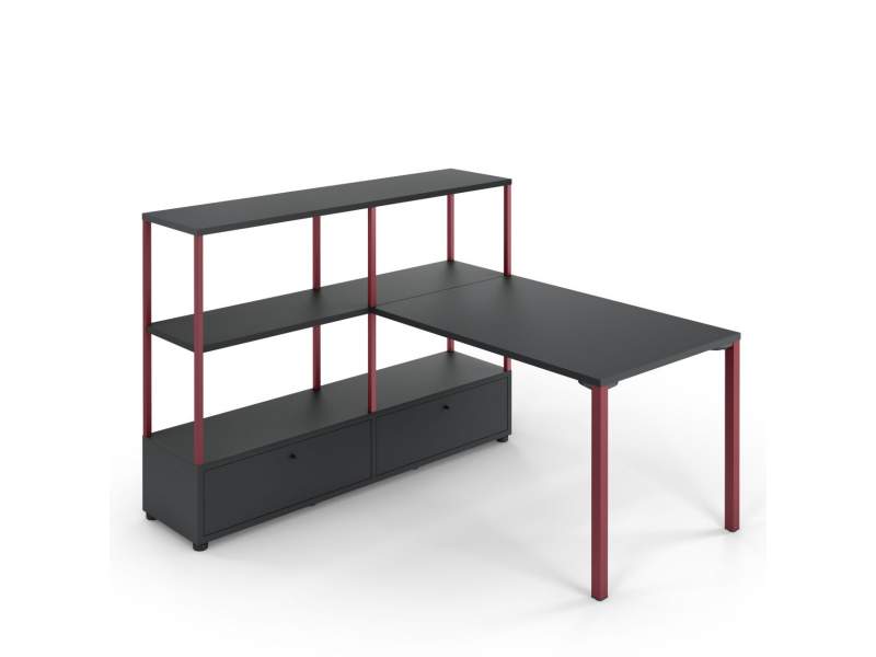 Bürotisch schwarz Bürotische mit Regal Anbautisch Schreibtisch Büro Arbeitstisch Sedus se:matrix Desk
