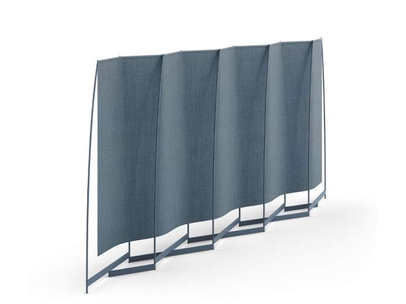 Raumtrenner blau Trennwandsystem mobile Stellwände Aluminium Trennwand Brunner folid