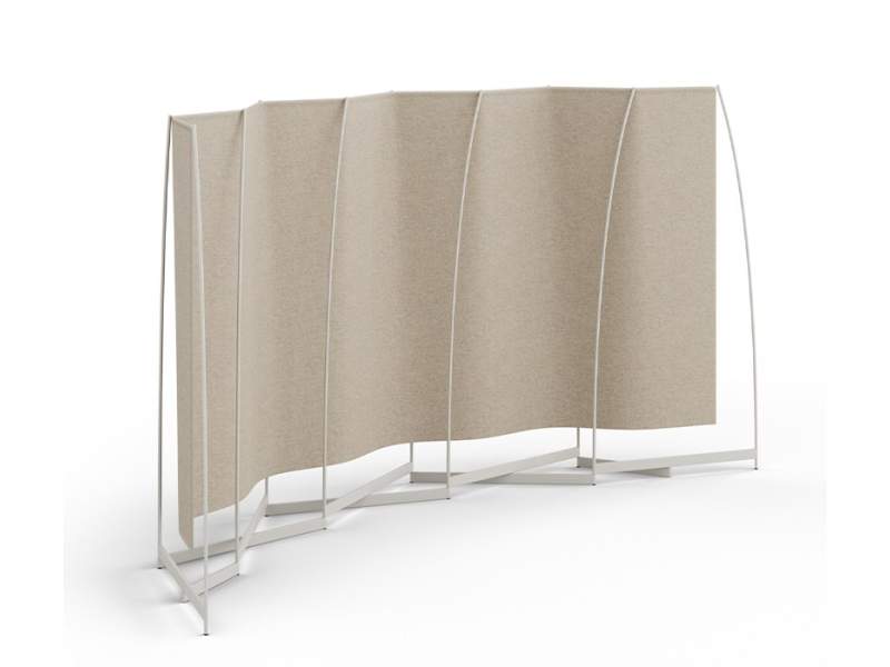 Raumtrenner beige Trennwandsystem mobile Stellwände Aluminium Trennwand Brunner folid