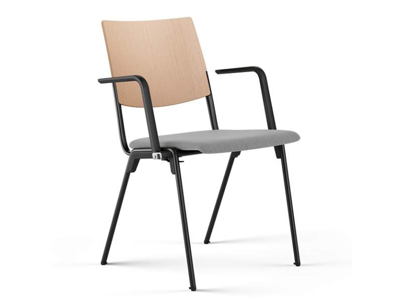 Stapelstuhl grau Stapelstühle Holzschale Grossraumstuhl stapelbar Besuchesrstuhl Brunner hero plus flex