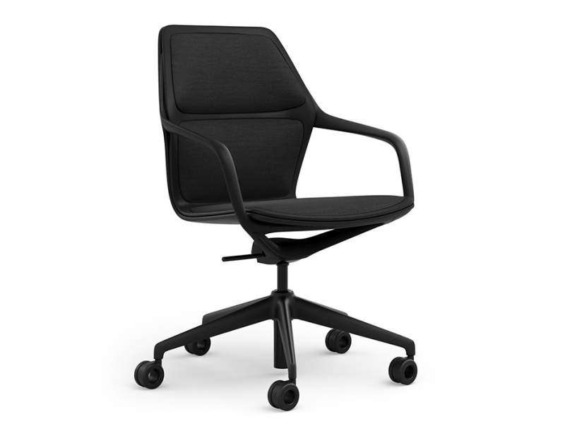 Konferzendrehstuhl schwarz Konferenzsessel Home Office Drehstuhl mit Rollen Konferenz Brunner ray