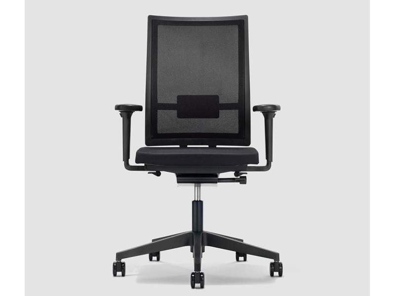 Bürostuhl schwarz Bürodrehstuhl mit Armlehnen Bürodrehstühle Netzgewebe Bene B_Run