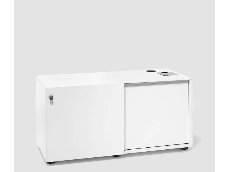 Büroschränke Holz weiß Büroschrank abschließbar Schiebetürschrank Bene KT Sideboard