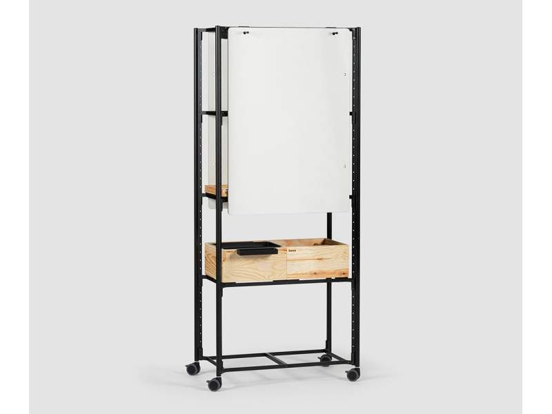 Rollregal Regal fahrbar Modulare Büromöbelsysteme Whiteboard Raumtrenner Bene PIXEL Rack