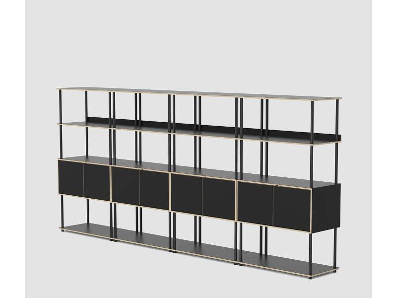 Büroschränke modular Büromöbel schwarz Schränke Module, Bene, Studio Regalsystem