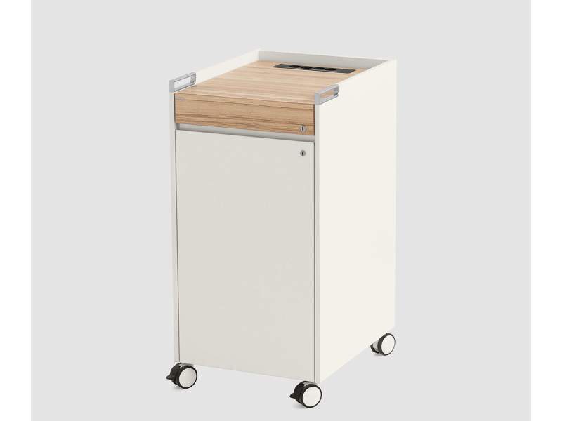 Desksharing-Caddys weiss Caddy Büro Bene T-Caddy