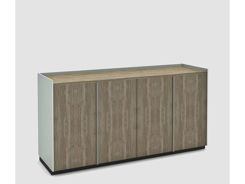 Sideboard Büro Büroschrank grau, Bene, AL-K Stauraum
