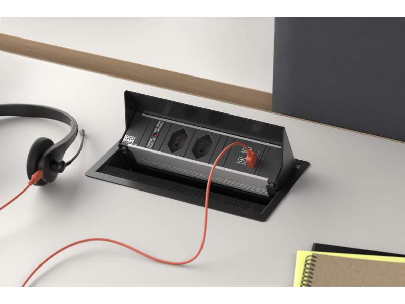 Tischausschnitte schwarz Kabelführungen/Elektrifizierungen, BACHMANN, CONI