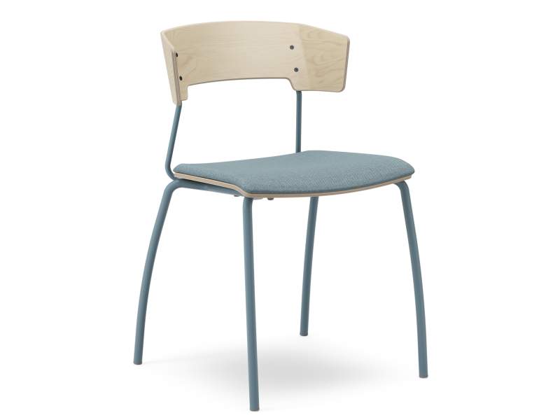 Besucherstuhl Holz Besucherstühle blau Cafeteria Stühle stapelbar Kinnarps, Xpect