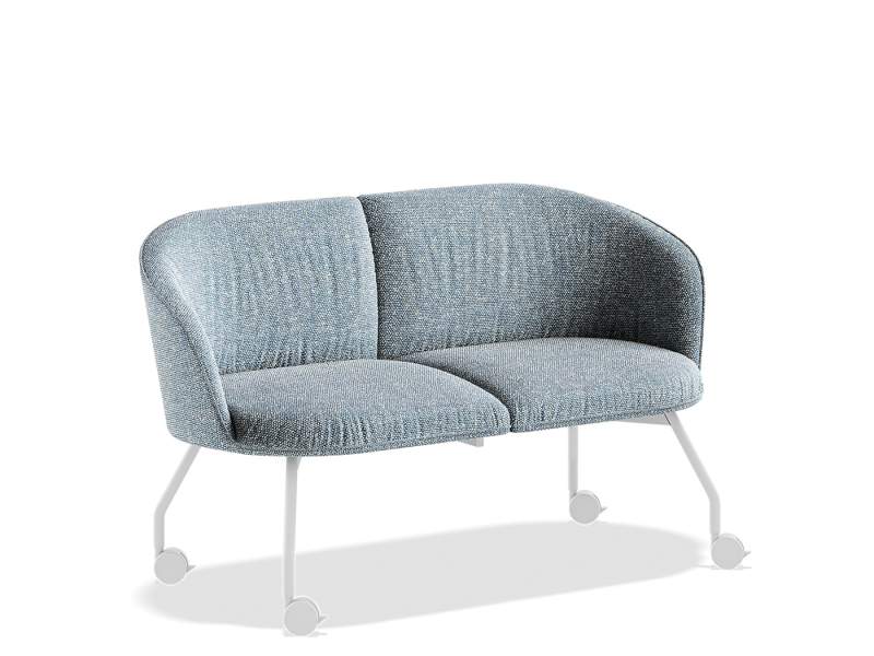 Loungesysteme Lounge Stizmöbel Sofa blau Loungesystem Zweisitzer auf Rollen König + Neurath NET.WORK.PLACE WAVE