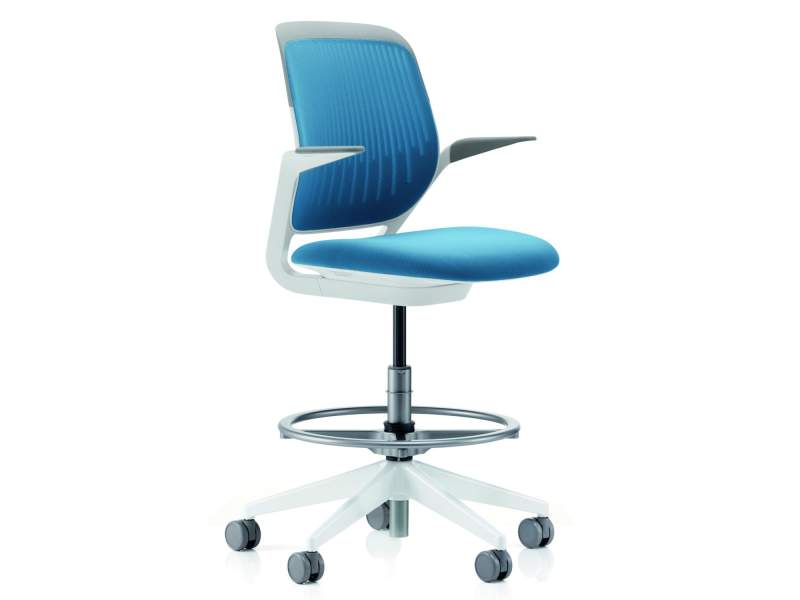 Counterstuhl Büro Drehstuhl blau Drehstühle Steelcase cobi Schalterstuhl