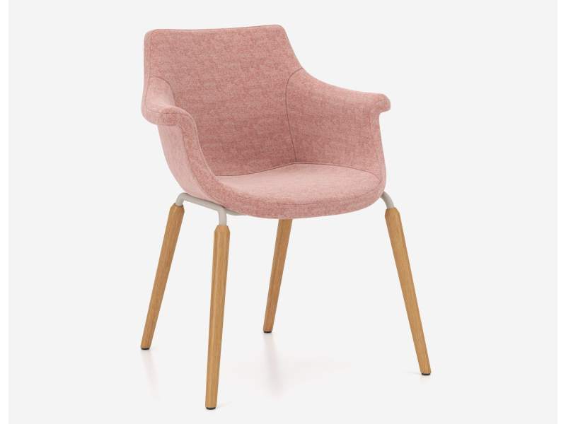 Clubsessel rosa Sessel Lounge Holz Loungesessel Loungemöbel Nowy Styl Kaika