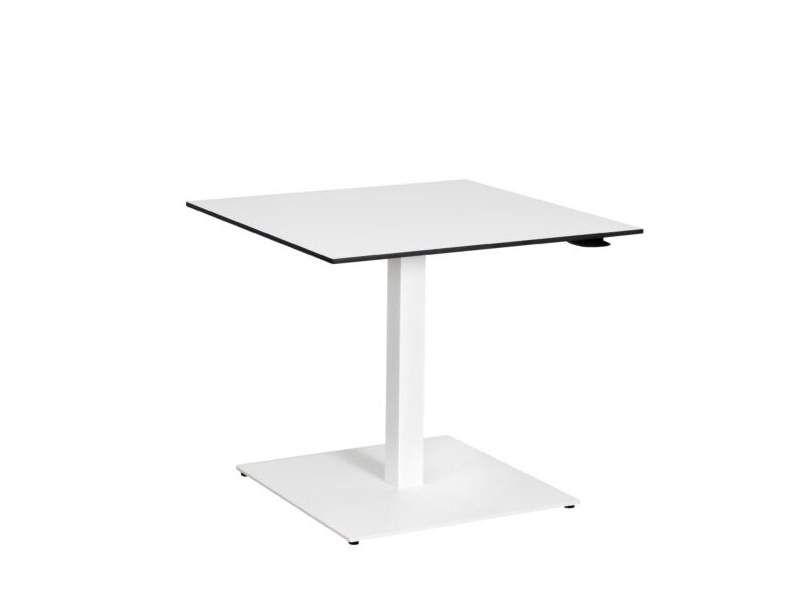 bequemer Tisch quadratisch eleganter Besprechungstisch weiss Besprechungstische Büro SARA UFO quadratisch höheneinstellbar