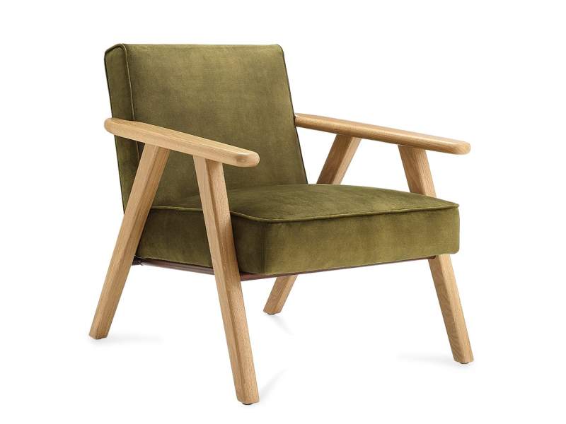 Loungesessel grün Sessel Lounge Holz Connection Camden
