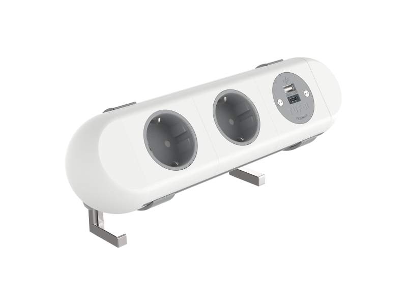 Elektro-Steckdosen IT/EDV-Dosen weiss Stormverbindung Datenverbindung Dataflex 25.100 Power Polar 2x Schuko USB AC 25W - 100