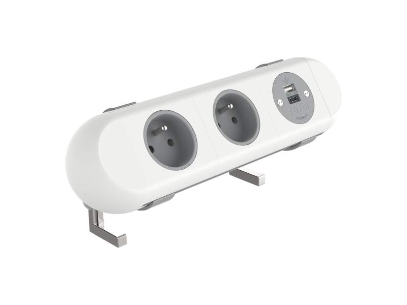 Elektro-Steckdosen IT/EDV-Dosen weiss Stormverbindung Datenverbindung Dataflex 25.110 Power Polar 2x FR BE USB AC 25W - 110