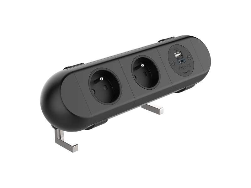 Elektro-Steckdosen IT/EDV-Dosen schwarz Stormverbindung Datenverbindung Dataflex 25.113 Power Polar 2x FR BE USB AC 25W - 113