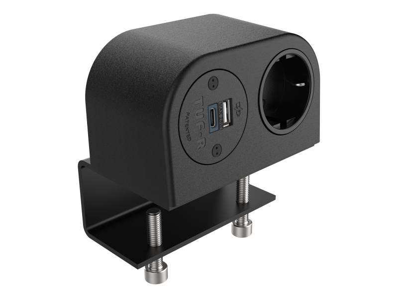 Elektro-Steckdosen IT/EDV-Dosen schwarz Stormverbindung Datenverbindung Dataflex 25.203 Power Phase Schuko USB AC 25W - 203