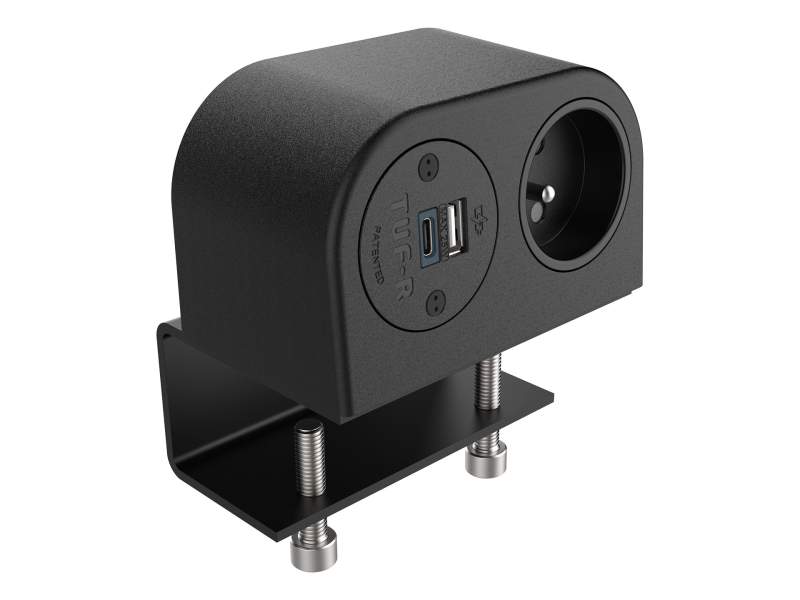 Elektro-Steckdosen IT/EDV-Dosen schwarz Stormverbindung Datenverbindung Dataflex 25.213 Power Phase FR BE USB AC 25W - 213