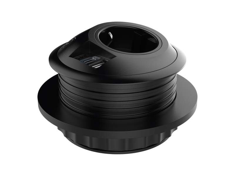 Elektro-Steckdosen IT/EDV-Dosen schwarz Dataflex 26.203 Power PixelTUF Schuko USB AC 25W - 203