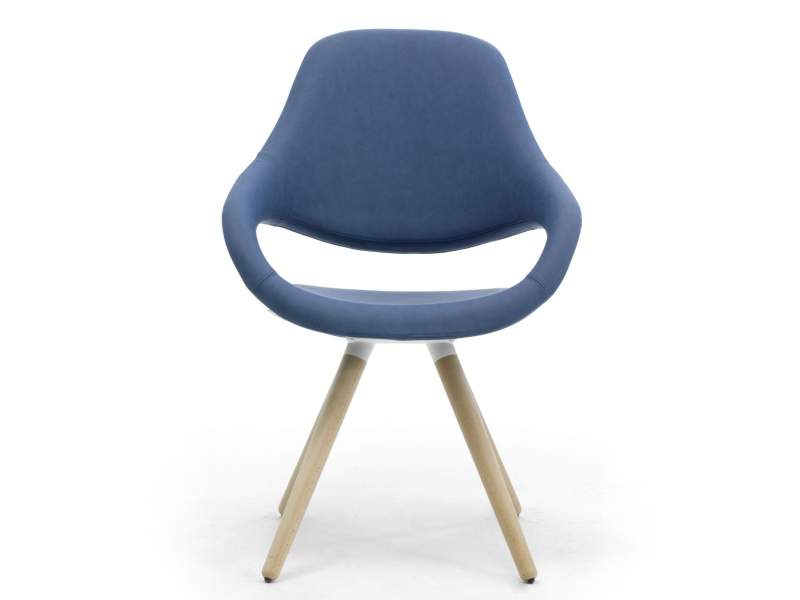 Besucherstuhl blau Besucherstühle Holz Stuhl Büro fm Büromöbel Elan Plus