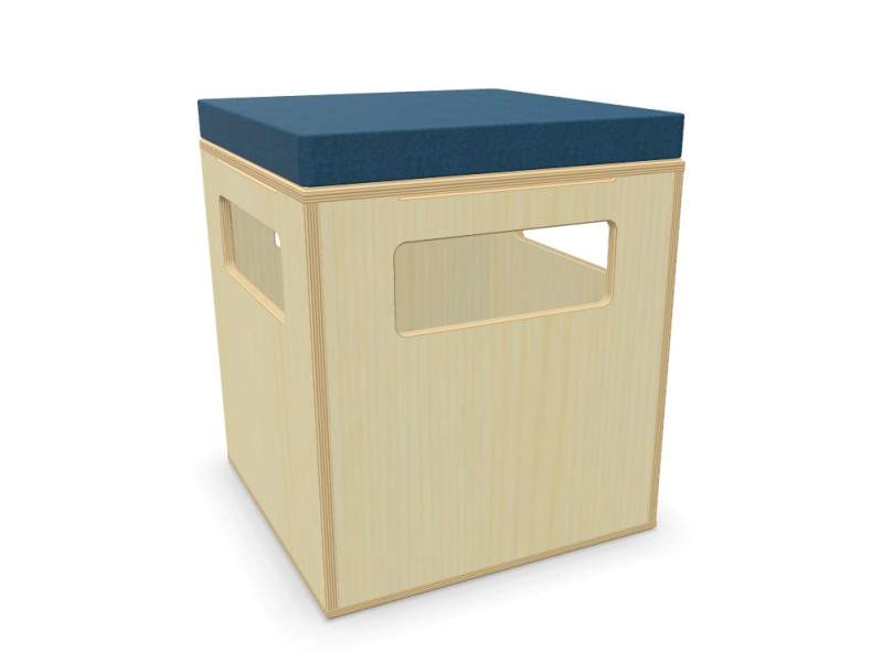 Polsterhocker Holz Hocker stapelbar Leuwico Multibox
