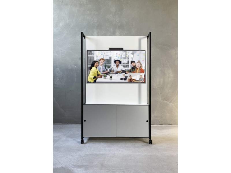 Mobile Elemente Büro Media Cart Monitor mit Stauraum Identi m cart family